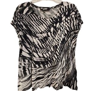 DKNY Zebra Print Large Womens Blouse